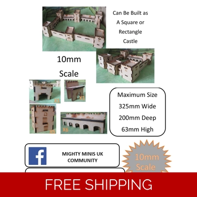 10mm Castle Fort Napoleonic medieval 10mm MDF 2mm